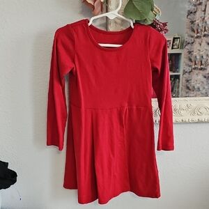 3/$30 Children's Place Heart Cutout Long Sleeve Red Swing A-Line Holiday Dress